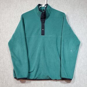 Uniqlo Sweater Men Medium Green Mountaineering Fleece Snap Button Front Pullover